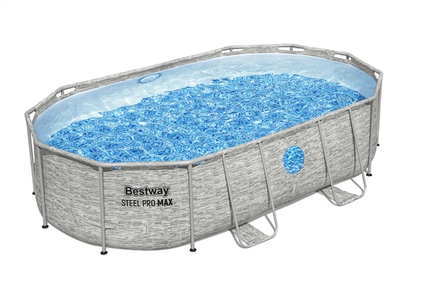 Bestway Power Steel 56946 swimmingpool til over jorden Indrammet pool Oval 10949 L Brun