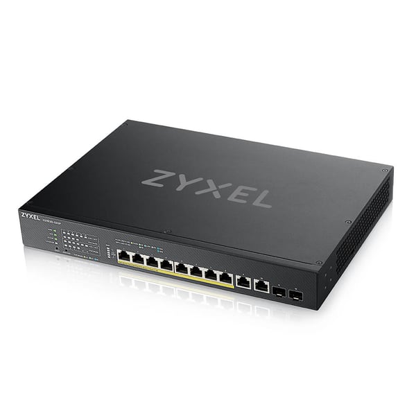 Zyxel XS1930-12HP-ZZ0101F verkkokytkin Hallittu L3 10G Ethernet (100/1000/10000) Power over Ethernet -tuki Musta