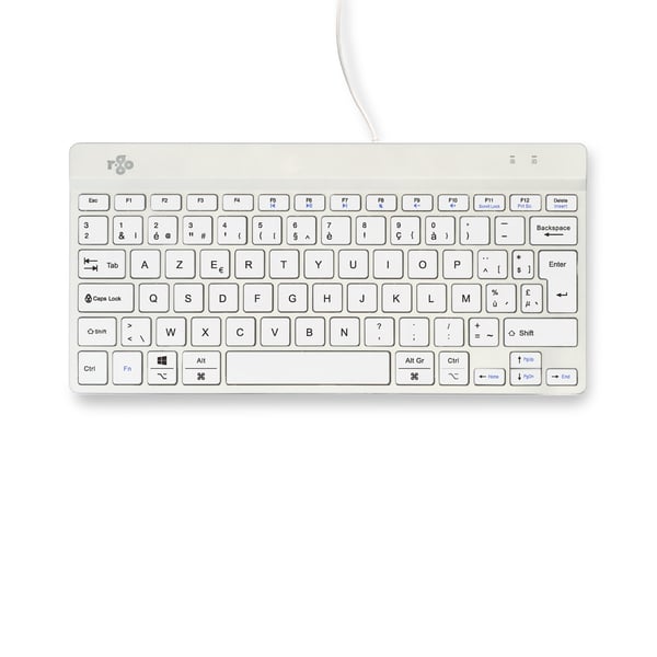 R-Go Tools Ergonomisk tastatur R-Go Compact Break, kompakt tastatur med pause-software, AZERTY (BE), kablet, hvid