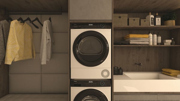 Haier HD90-A3939E tumlare Fristående Frontmatad 9 kg Vit