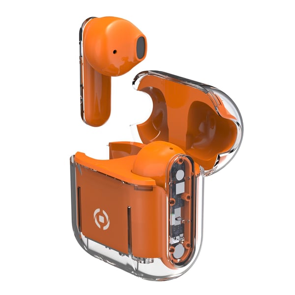 Celly SHEER Headset True Wireless Stereo (TWS) I öra Samtal/musik Orange, Transparent