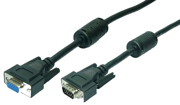 LogiLink 3m VGA M/F VGA-kaapeli VGA (D-Sub) Musta