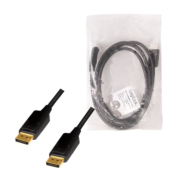 LogiLink CD0101 DisplayPort-kaapeli 2 m Musta