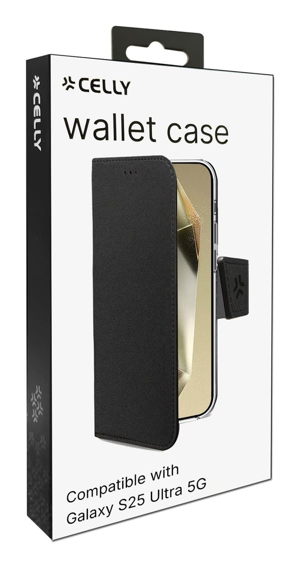 Celly WALLY mobiltelefon etui 17,5 cm (6.9") Tegnebogsetui Sort