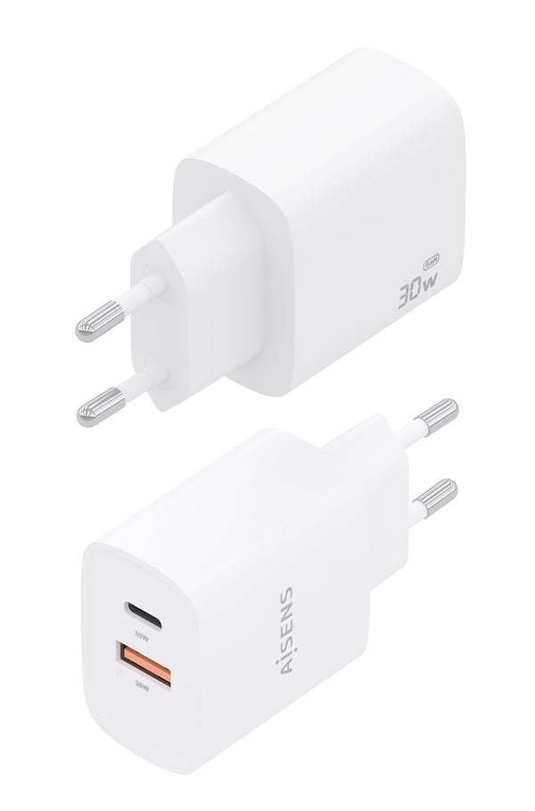 AISENS A110-0952 oplader til mobil enhed Universel Hvid Vekselstrøm Hurtig opladning Indendørs