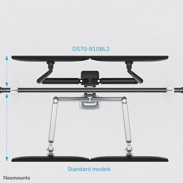 Neomounts DS70-810BL2 monitorin kiinnike ja jalusta 81,3 cm (32") Vastaanotto Musta