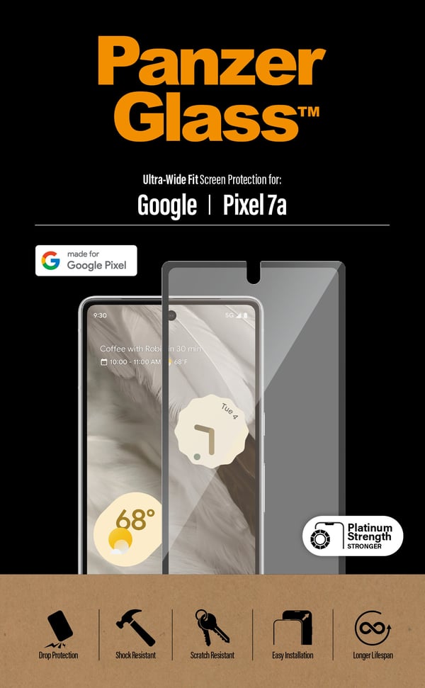 PanzerGlass ® Skærmbeskyttelse Google Pixel 7a | Ultra Wide Fit