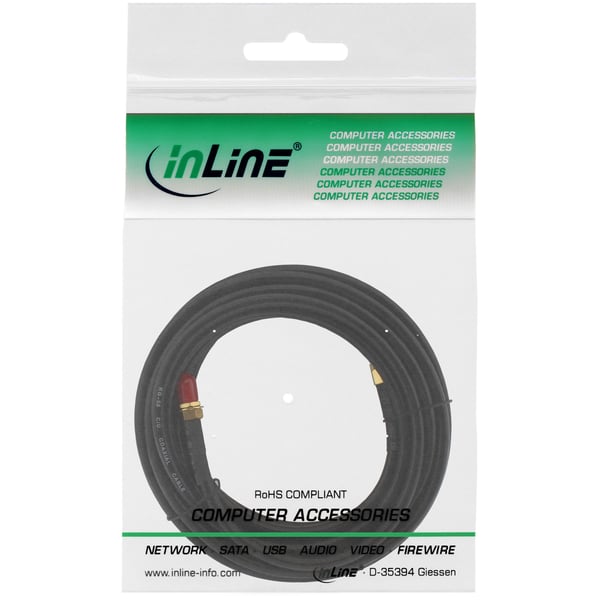 InLine 40864 koaxial kabel 4 m Sort