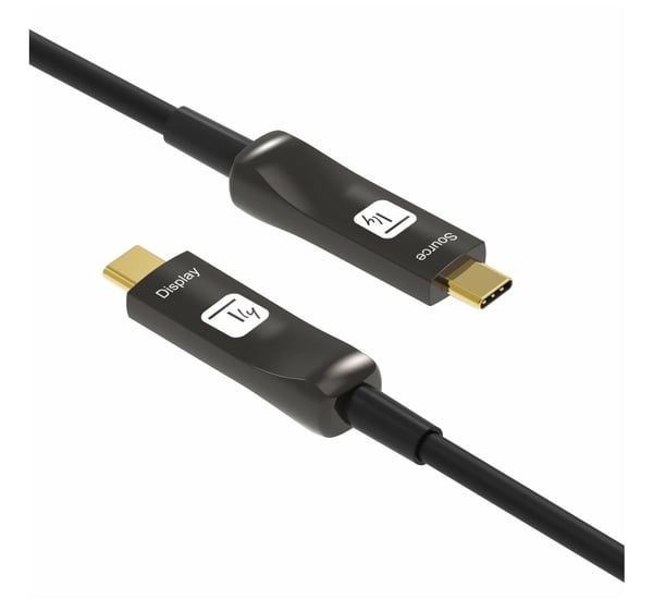 Techly ICOC-U3C-HY-020 USB-kabel 20 m USB C 21,6 Gbit/sek. Sort