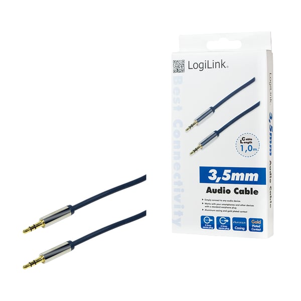 LogiLink 3.5mm - 3.5mm 1m ljudkabel 3,5mm Blå