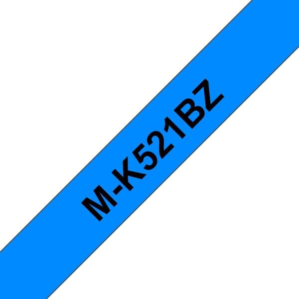 Brother M-K521B etiketbånd Sort på blå Brother M-K521B etiketbånd Sort på blå