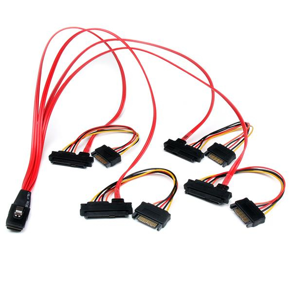 StarTech.com SAS808782P50 Serial Attached SCSI (SAS)-kabel 0,5 m Sort, Rød