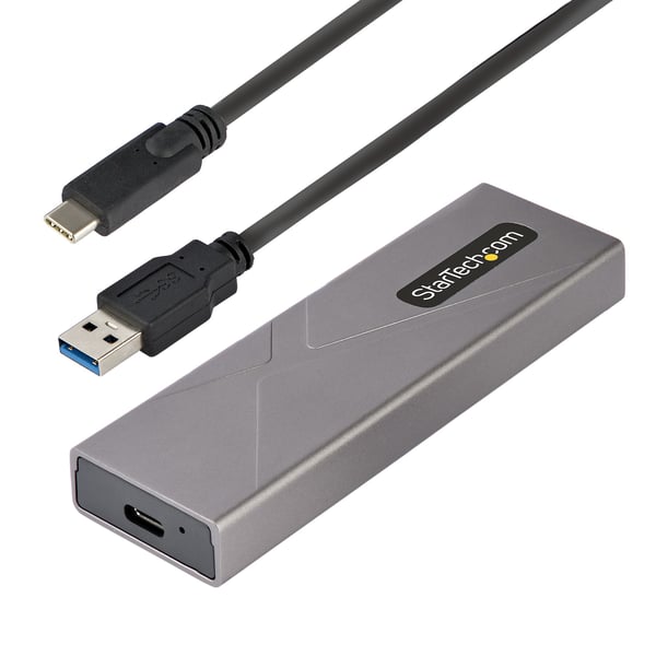 StarTech.com USB-C 10Gbps till M.2 NVMe eller M.2 SATA SSD-kabinett, Verktygsfritt M.2 PCIe/SATA NGFF SSD En