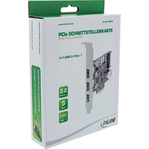 InLine 76662C interface-kort/adapter USB 3.2 Gen 1 (3.1 Gen 1)