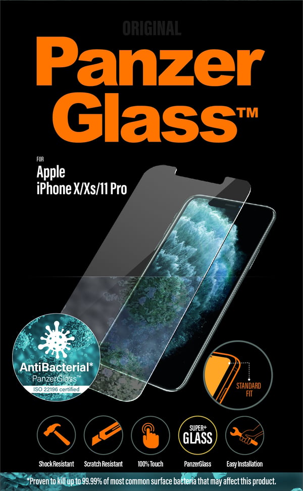 PanzerGlass ® Screen Protector iPhone 11 Pro | Xs | X | Standard Fit Kirkas näytönsuoja Apple 1 kpl