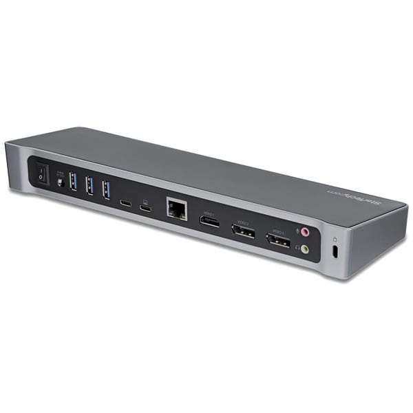 StarTech.com USB-C Dockingstation - Dockningsstation för tre 4K-skärmar med två DisplayPort & HDMI - 10