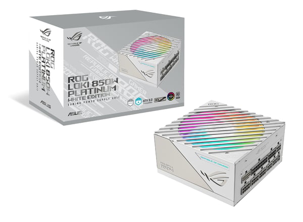 ASUS ROG Loki SFX-L 850W Platinum White virtalähdeyksikkö 24-pin ATX Valkoinen