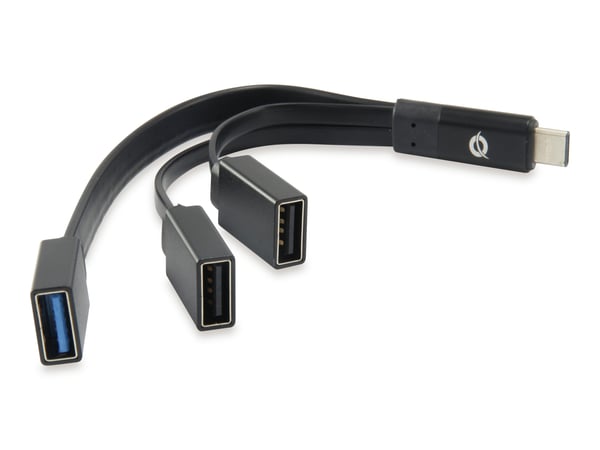 Conceptronic HUBBIES01B gränssnittshubbar USB 3.2 Gen 2 (3.1 Gen 2) Type-C 5000 Mbit/s Svart