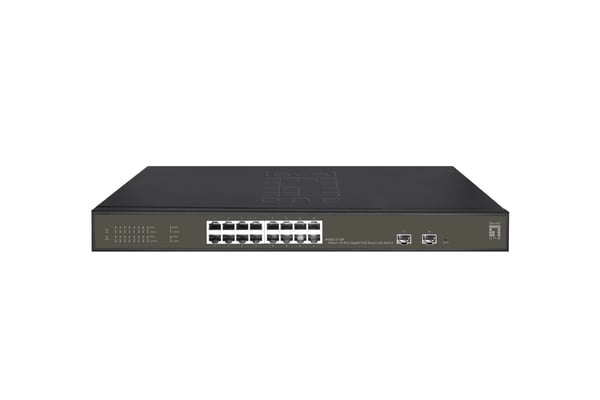 LevelOne GES-2118P verkkokytkin Hallittu L2 Gigabit Ethernet (10/100/1000) Power over Ethernet -tuki Musta