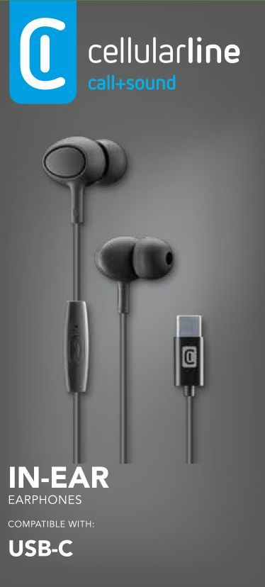 Cellularline 8018080456640 Kuulokkeet Langallinen In-ear Puhelut/Musiikki USB Type-C Musta