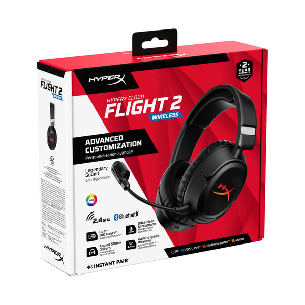 HyperX Cloud Flight 2 – langattomat pelikuulokkeet (musta)