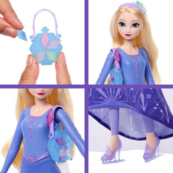 Disney Frozen Disney Frost Jewel Reveal Elsa-skøjteløberdukke med 8 overraskelser, inkl. smykkeskrin og tilbehør