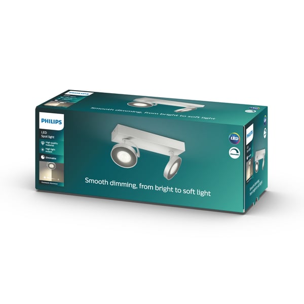 Philips Dimbar LED Clockwork dubbel spot