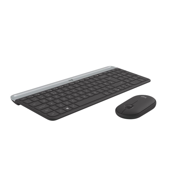 Logitech Slim MK470 tangentbord Mus inkluderad Universal RF Trådlös AZERTY Belgiskt grafit