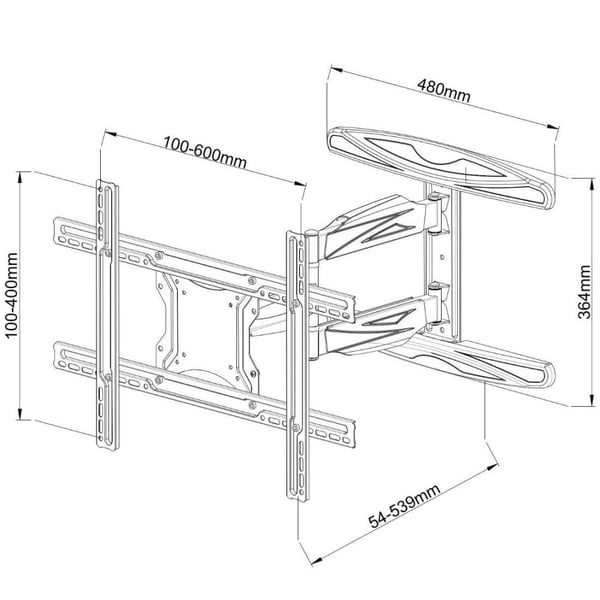 Techly ICA-PLB 171L tv-beslag 165,1 cm (65") Sort