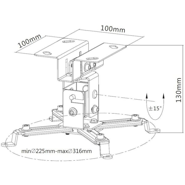 Techly ICA-PM 2S projektorfästen Tak Silver