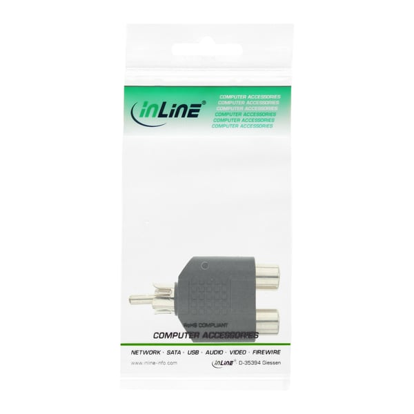 InLine 99310 kabel kønsskifter Cinch female 2xRCA Sort