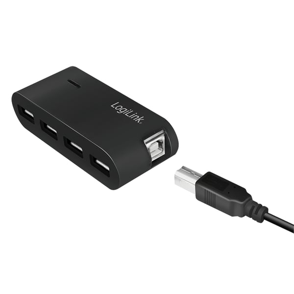 LogiLink UA0085 gränssnittshubbar USB 2.0 Type-A 480 Mbit/s Svart