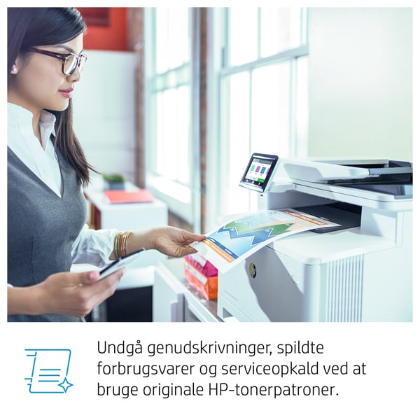 HP Color LaserJet Pro MFP M479fdw, Farve, Printer til Udskriv, kopiér, scan, fax, og send e-mail, Scan til e-mail/PDF; Tosidet udskrivning; 50-arks ukrøllet ADF