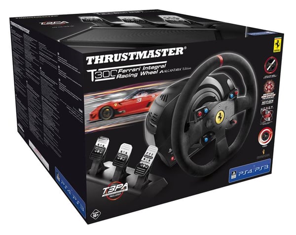 Thrustmaster T300 Ferrari Integral Racing Wheel Alcantara Edition Svart Ratt + Pedaler Analog / Digital PC, PlayStation 4, Playstation 3