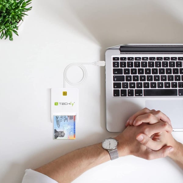 Techly Compact Smart Card Reader/Writer USB2.0 White I-CARD CAM-USB2TY läsare smarta kort inomhus USB Vit