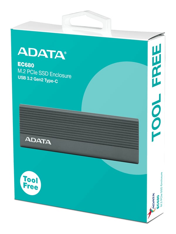 ADATA EC680 SSD-kotelo Harmaa M.2