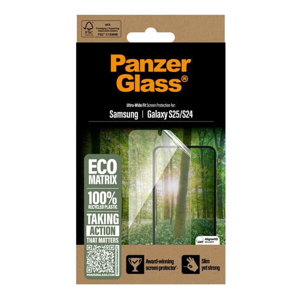 PanzerGlass ® ECO MATRIX Screen Protector Samsung Galaxy S25 | S24 | Ultra-Wide Fit Genomskinligt skärmskydd 1 styck