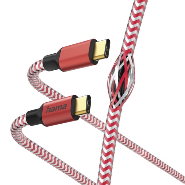 Hama Reflective USB-kabel USB 2.0 1,5 m USB C 0,48 Gbit/sek. Rød