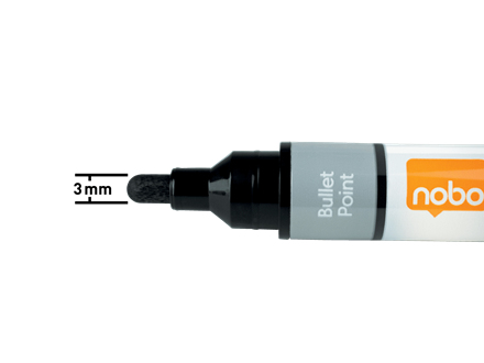 Nobo whiteboard marker rund spids 3 mm hurtigtørrende blæk, pakke/10 stk.
