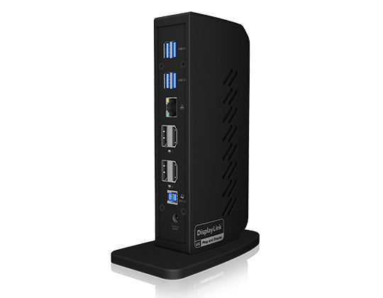 ICY BOX IB-DK2252AC Langallinen USB 3.2 Gen 1 (3.1 Gen 1) Type-C Musta