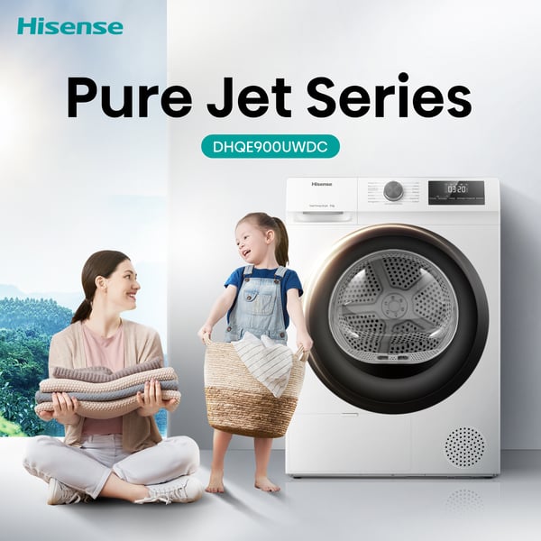 Hisense DHQE900UWDC tørretumbler Fritstående Front-læsning 9 kg Hvid