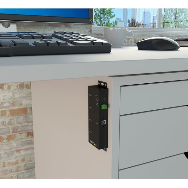 StarTech.com Monterbar 4 Port Industrielt USB 3.0 SuperSpeed Hub inkl. Strømforsyning