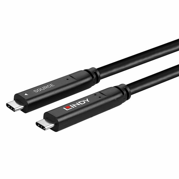 Lindy 43398 USB-kablar USB 3.2 Gen 1 (3.1 Gen 1) 10 m USB C 5 Gbit/s 60 W Svart