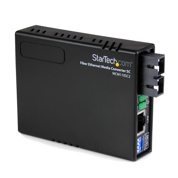 StarTech.com MCM110SC2 mediakonverterare för nätverk 100 Mbit/s 1310 nm Flerläge Svart