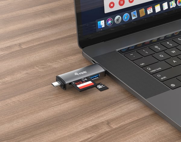 Equip 245460 kortinlukija USB 3.2 Gen 1 (3.1 Gen 1) Type-A/Type-C Harmaa