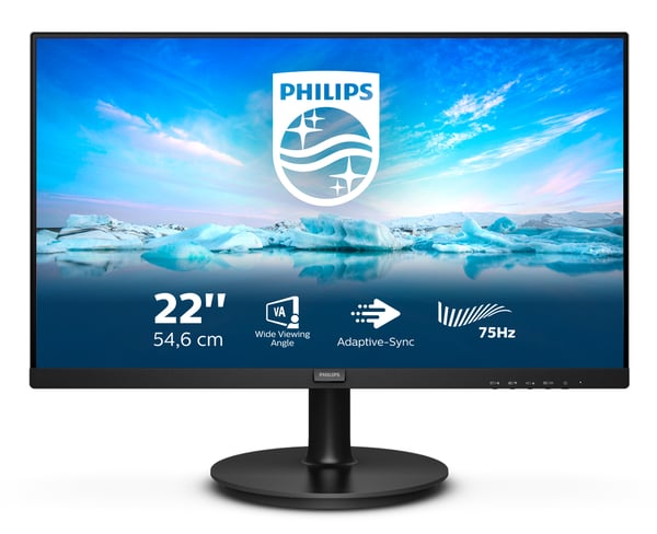 Philips V Line 222V8LA/00 platta pc-skärmar 54,6 cm (21.5") 1920 x 1080 pixlar Full HD LCD Svart