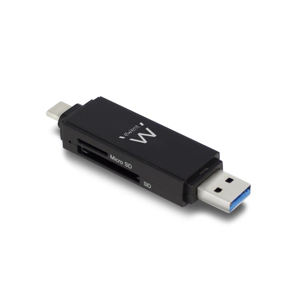 Ewent EW1075 kortinlukija USB 3.2 Gen 1 (3.1 Gen 1) Type-A/Type-C Musta