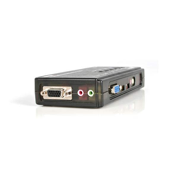 StarTech.com Svart USB KVM-switch-paket med 4 portar, kablar och audio
