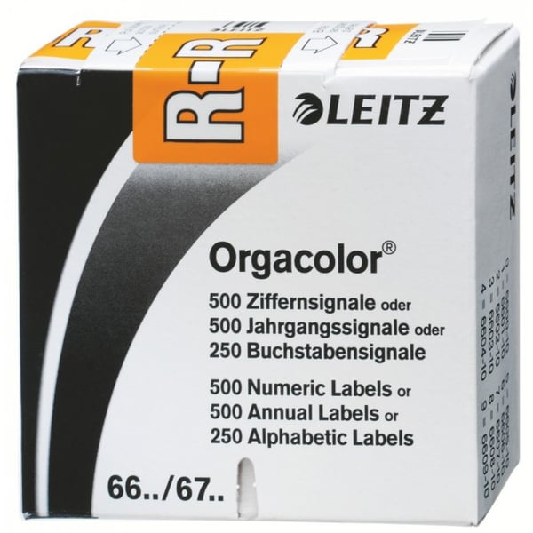 Leitz Orgacolor självhäftande etiketter Rundad rektangel Orange