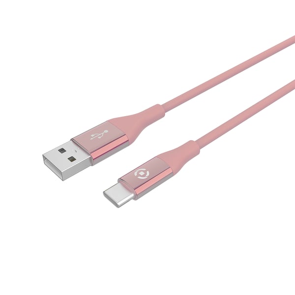 Celly USBTYPECCOLORPK USB-kablar USB 2.0 1 m USB A USB C Rosa